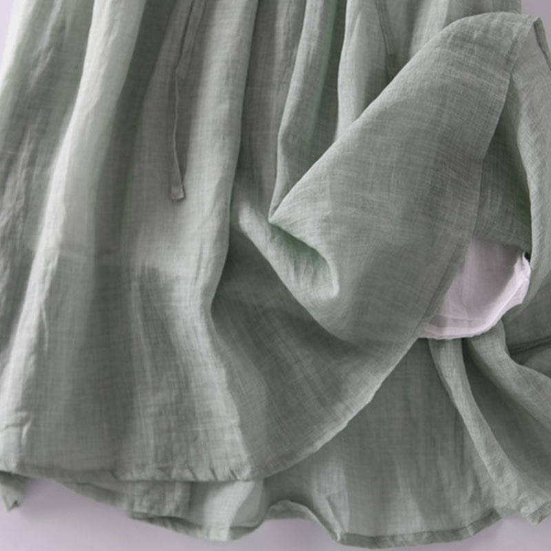 Robe mi-longue décontractée à volants et manches courtes pour femme, avec lacets et poches, style Buddha Stones - image 7