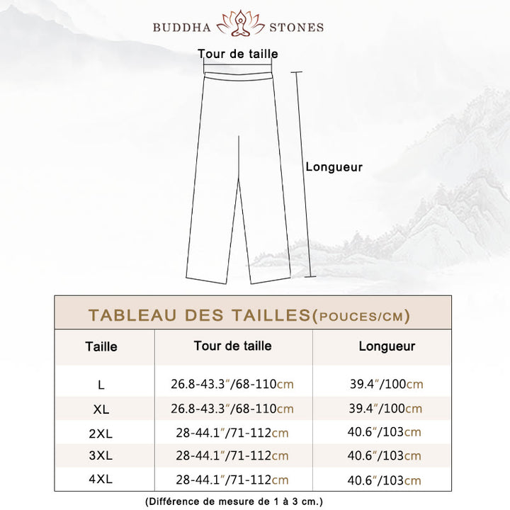 Ensemble de 2 pièces de costume Tang uni pour homme avec chemise à manches longues et pantalon à boutons de Buddha Stones