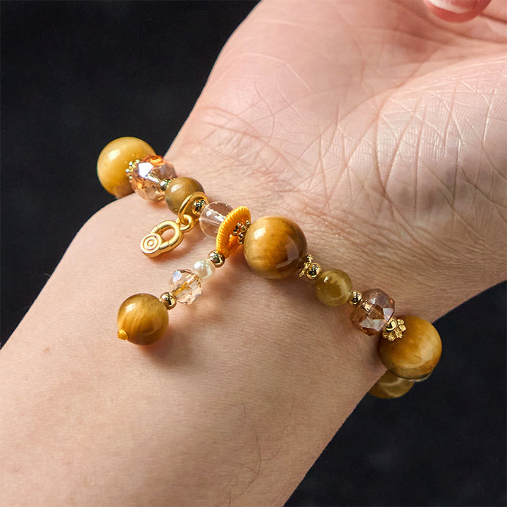 Bracelet de force et de poids en perles naturelles d'œil de tigre et Buddha Stones