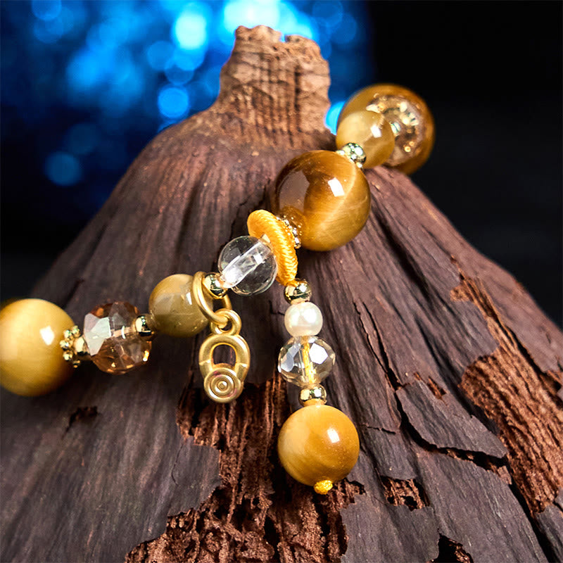 Bracelet de force et de poids en perles naturelles d'œil de tigre et Buddha Stones