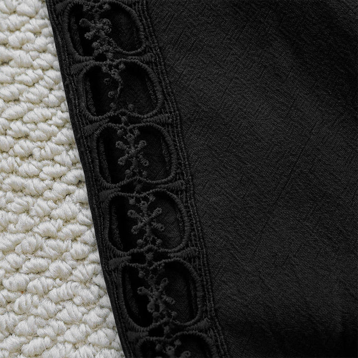 Pantalon d'été uni en coton et lin avec poches pour femme, motif Buddha Stones