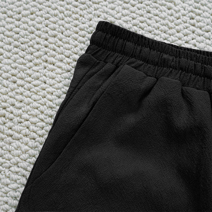 Pantalon d'été uni en coton et lin avec poches pour femme, motif Buddha Stones