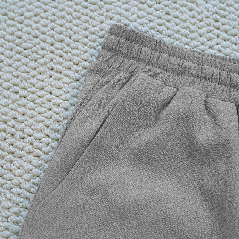 Pantalon d'été uni en coton et lin avec poches pour femme, motif Buddha Stones