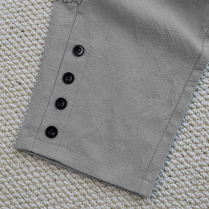Pantalon d'été uni en coton et lin avec poches pour femme, motif Buddha Stones