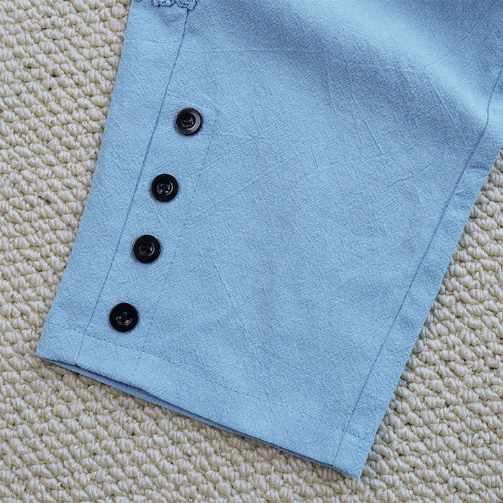 Pantalon d'été uni en coton et lin avec poches pour femme, motif Buddha Stones