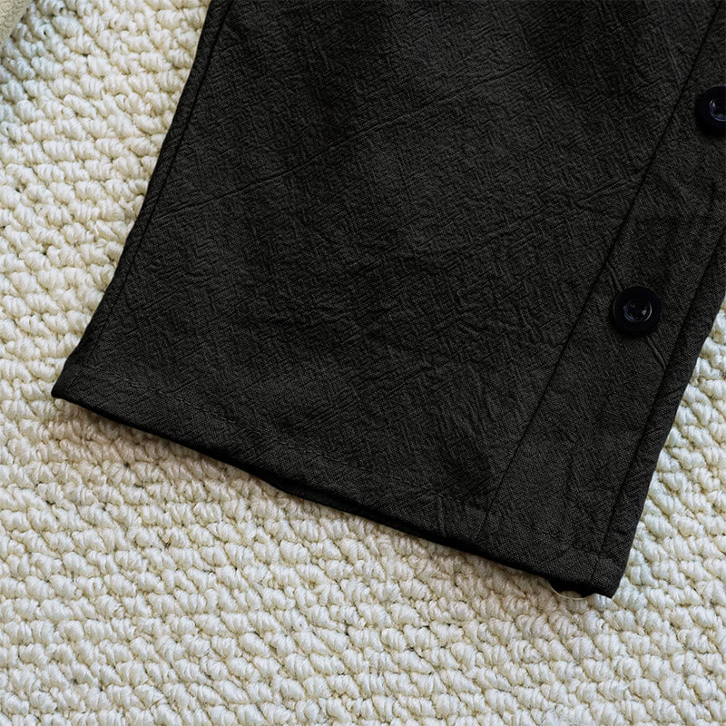 Pantalon d'été uni en coton et lin avec cordon de serrage et poches pour femme, motif patchwork Buddha Stones