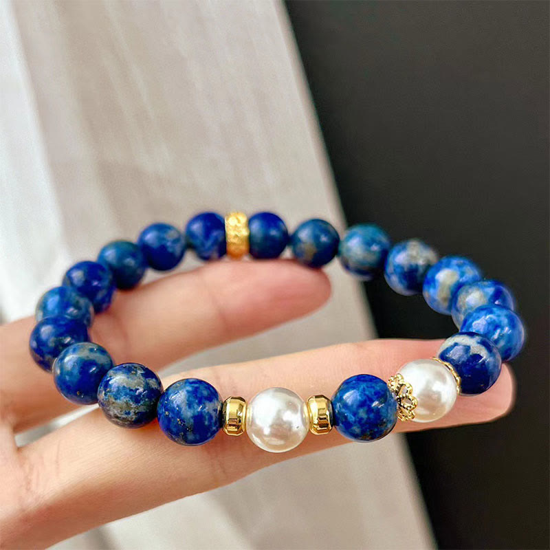 Bracelet Sérénité et Équilibre en Buddha Stones de Lapis-lazuli et de Lazurite - image 1