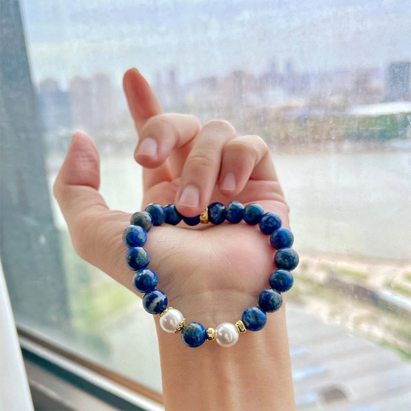 Bracelet Sérénité et Équilibre en Buddha Stones de Lapis-lazuli et de Lazurite - image 8