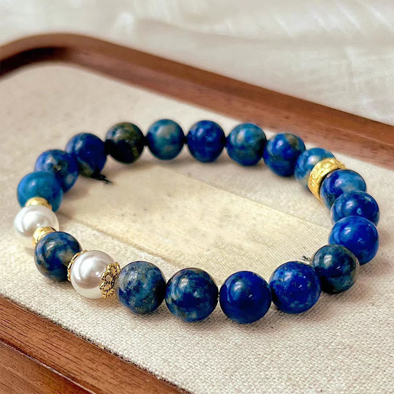 Bracelet Sérénité et Équilibre en Buddha Stones de Lapis-lazuli et de Lazurite - Lazurite (Tour de poignet : 14-16 cm) - image 0
