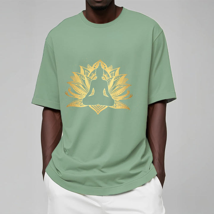 T- Buddha Stones Lotus Doré Méditation Bouddha T-shirt - image 15