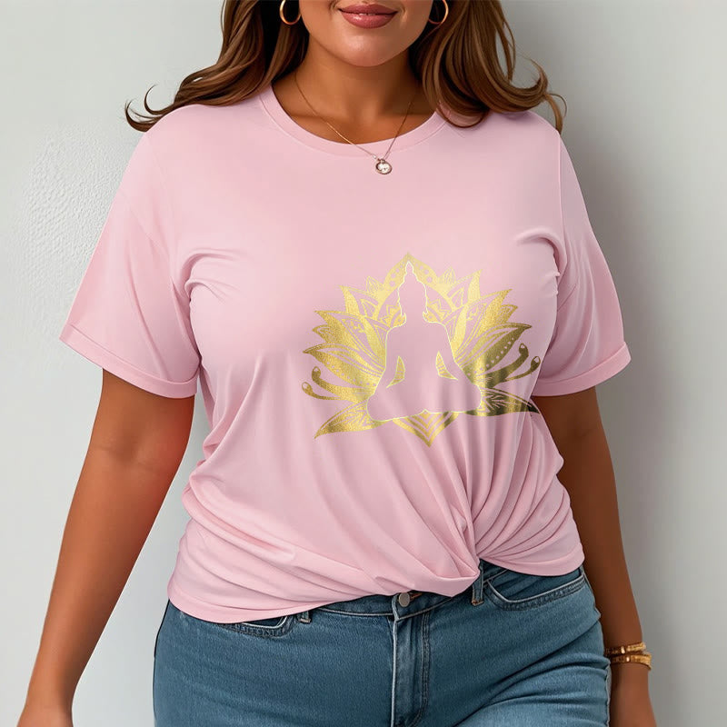 T- Buddha Stones Lotus Doré Méditation Bouddha T-shirt - image 13