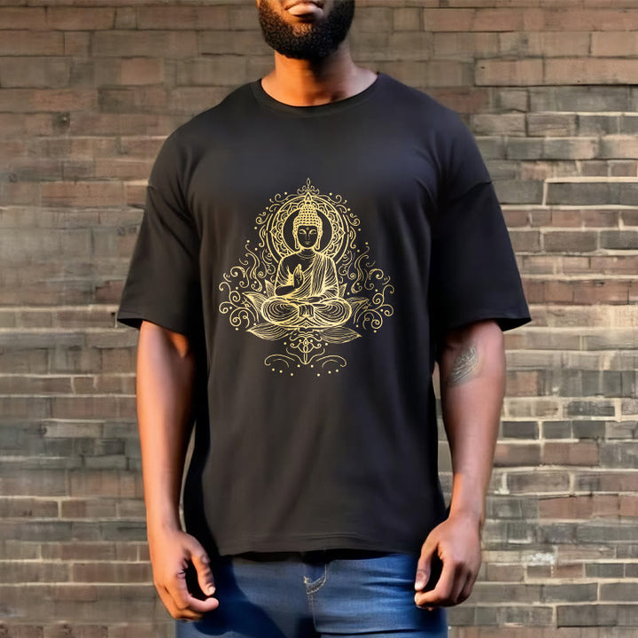 T- Buddha Stones Fleur de Lotus Vignes Méditation Bouddha T-shirt - image 5