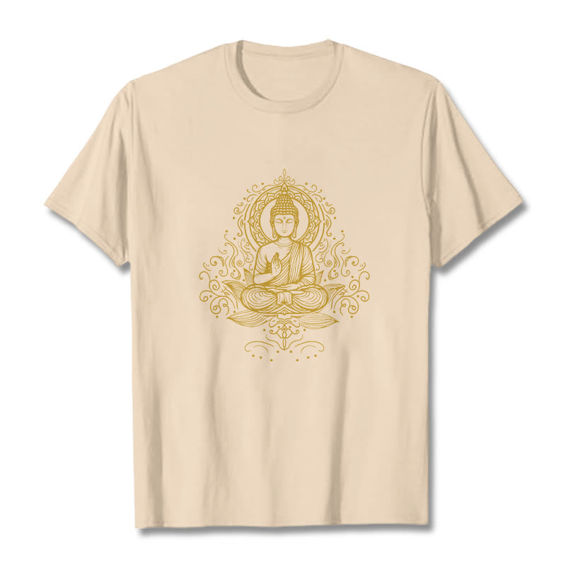 T- Buddha Stones Fleur de Lotus Vignes Méditation Bouddha T-shirt - Bisque - 2XL - image 10