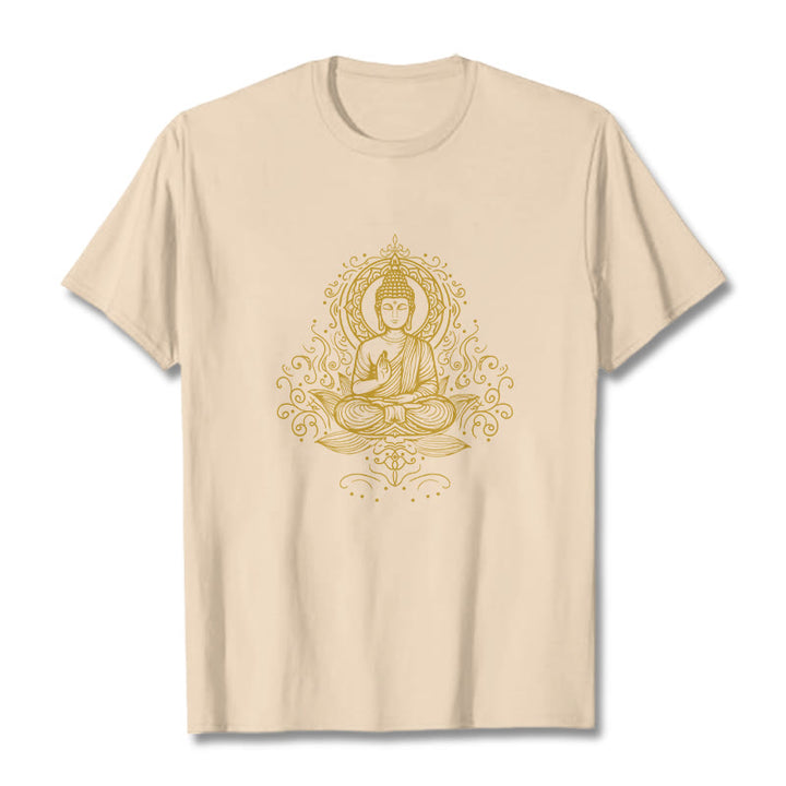 T- Buddha Stones Fleur de Lotus Vignes Méditation Bouddha T-shirt - Bisque - 2XL - image 10