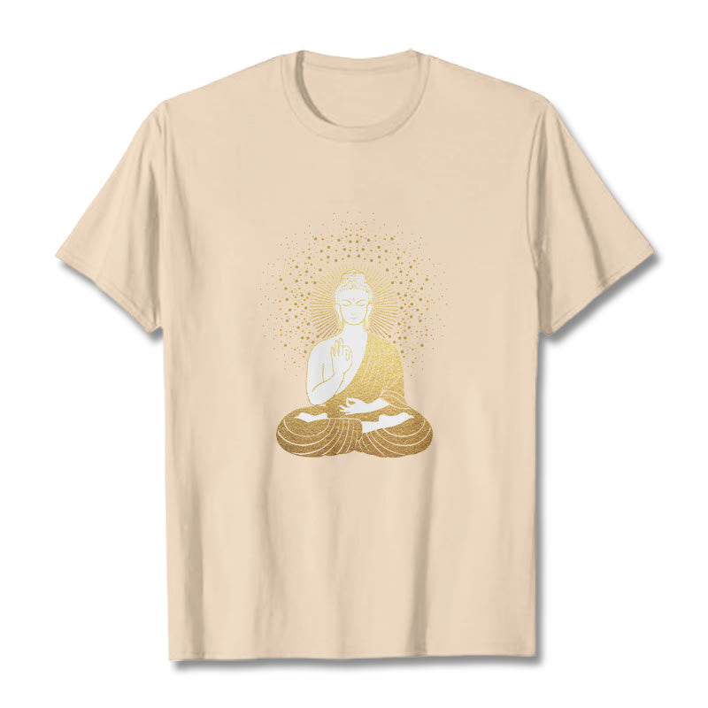 T-shirt Buddha Stones de Bouddha Méditation Dorée avec Aura Dorée - Bisque - 2XL - image 10