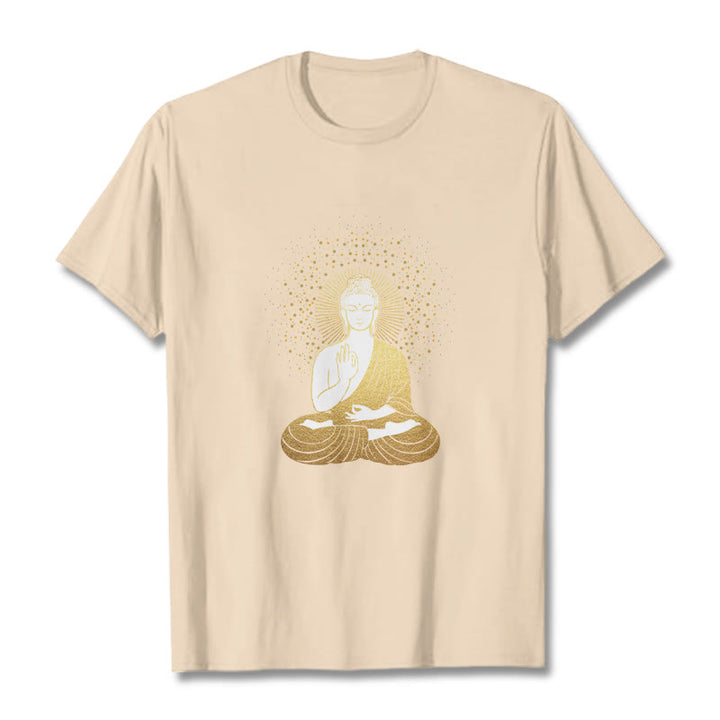 T-shirt Buddha Stones de Bouddha Méditation Dorée avec Aura Dorée - Bisque - 2XL - image 10
