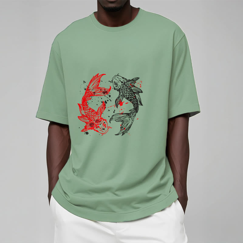 T-shirt Buddha Stones Rouge Noir Poisson Koi - image 15
