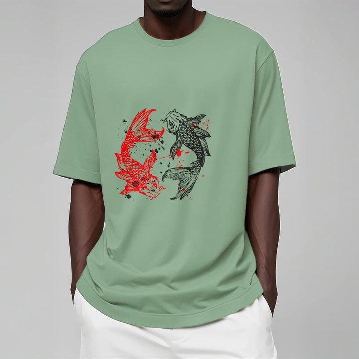 T-shirt Buddha Stones Rouge Noir Poisson Koi - image 15