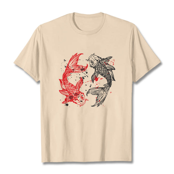 T-shirt Buddha Stones Rouge Noir Poisson Koi - Bisque - 2XL - image 8