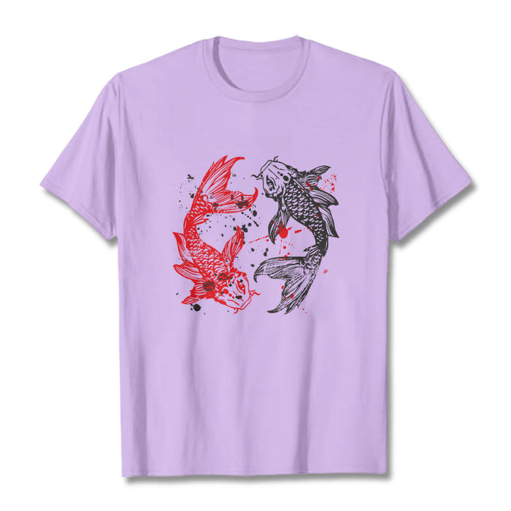 T-shirt Buddha Stones Rouge Noir Poisson Koi - Prune - 2XL - image 17