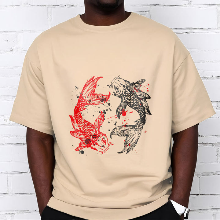 T-shirt Buddha Stones Rouge Noir Poisson Koi - image 9