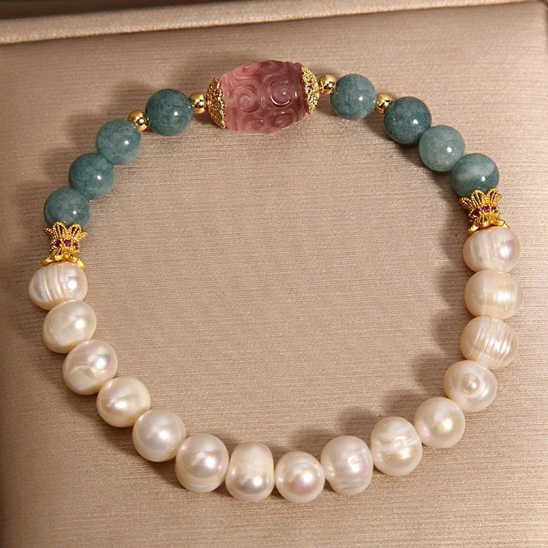 Bracelet Pureté en Jade et Quartz Fraise avec Buddha Stones