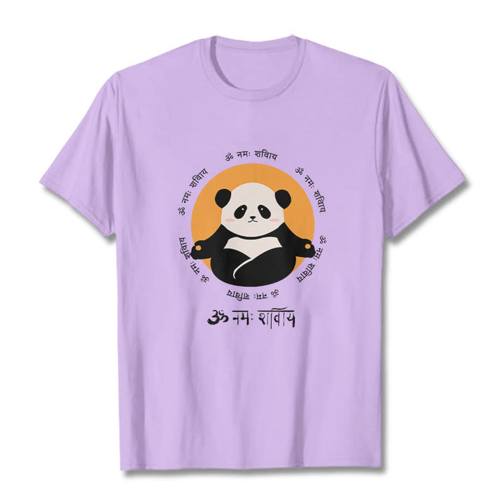T-shirt Buddha Stones Panda sanskrit Namah Shivaya - Prune - 2XL - image 17
