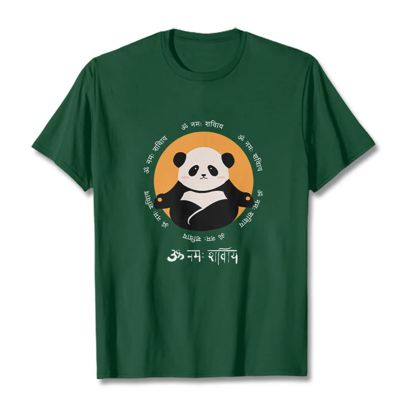 T-shirt Buddha Stones Panda sanskrit Namah Shivaya - Vert forêt - 2XL - image 10