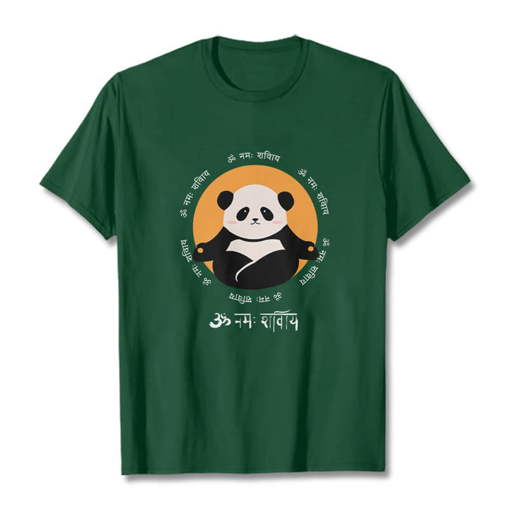 T-shirt Buddha Stones Panda sanskrit Namah Shivaya - Vert forêt - 2XL - image 10