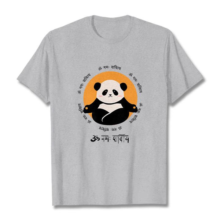 T-shirt Buddha Stones Panda sanskrit Namah Shivaya - Gris clair - 2XL - image 20