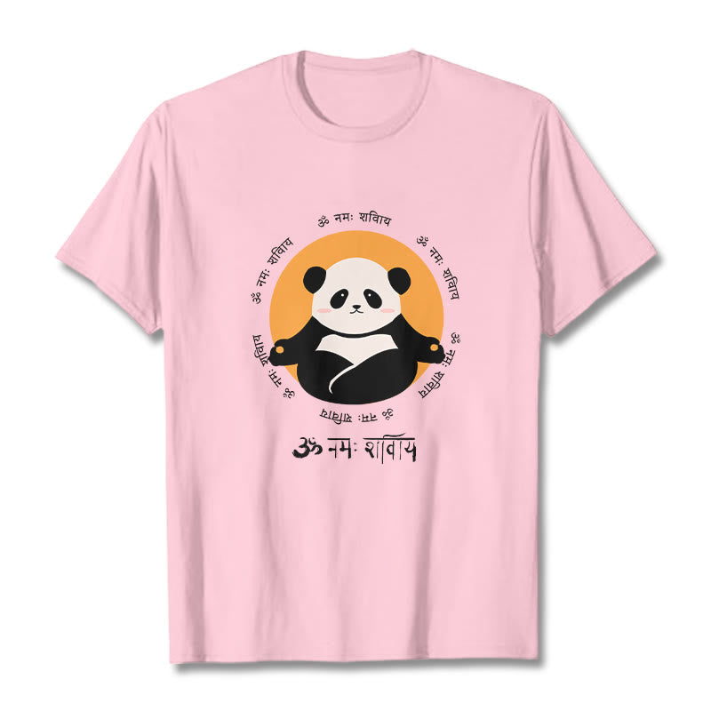 T-shirt Buddha Stones Panda sanskrit Namah Shivaya - Rose clair - 2XL - image 12