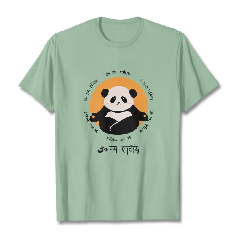 T-shirt Buddha Stones Panda sanskrit Namah Shivaya - Vert pâle - 2XL - image 15