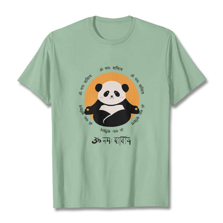 T-shirt Buddha Stones Panda sanskrit Namah Shivaya - Vert pâle - 2XL - image 15