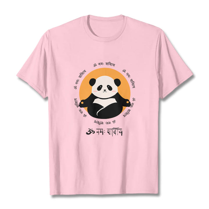 T-shirt Buddha Stones Panda sanskrit Namah Shivaya - Rose clair - 2XL - image 13
