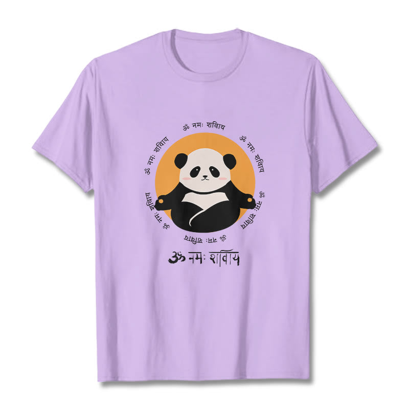 T-shirt Buddha Stones Panda sanskrit Namah Shivaya - Prune - 2XL - image 16