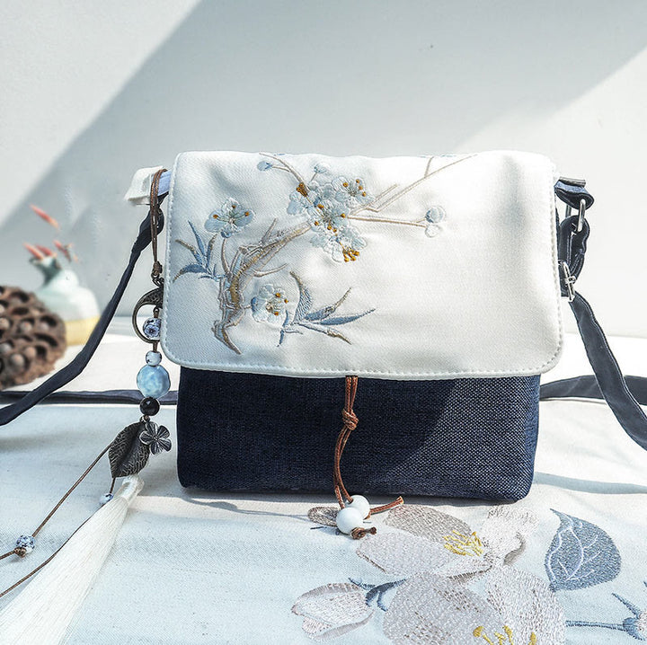 Sac à dos en toile polyester grande capacité brodé à la main avec Buddha Stones