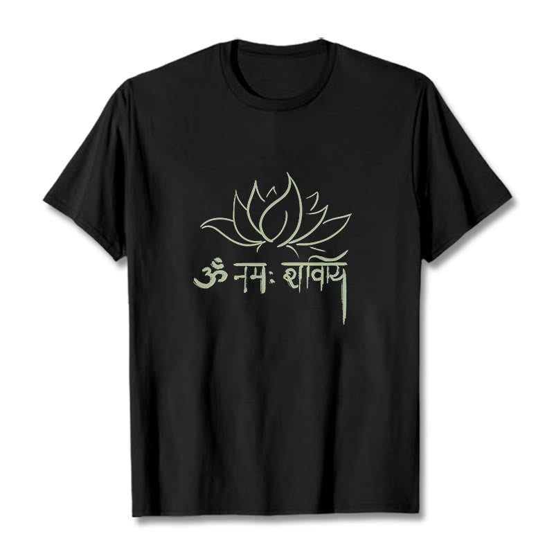 T-shirt Buddha Stones Lotus sanskrit Namah Shivaya - Noir - 2XL - image 7