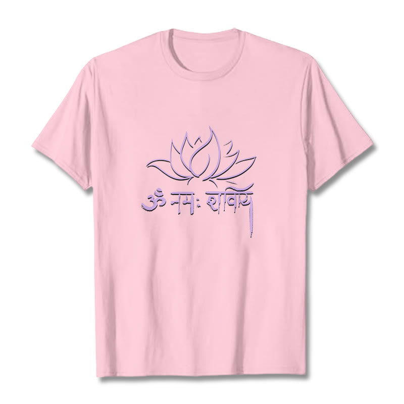 T-shirt Buddha Stones Lotus sanskrit Namah Shivaya - Rose clair - 2XL - image 12