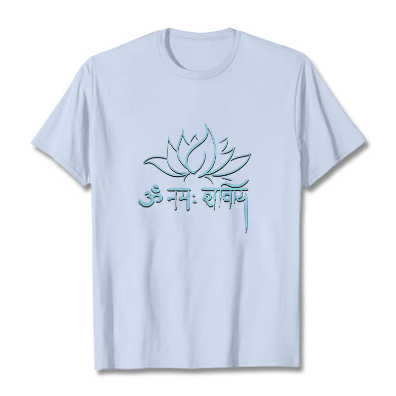 T-shirt Buddha Stones Lotus sanskrit Namah Shivaya - Cyan clair - 2XL - image 19