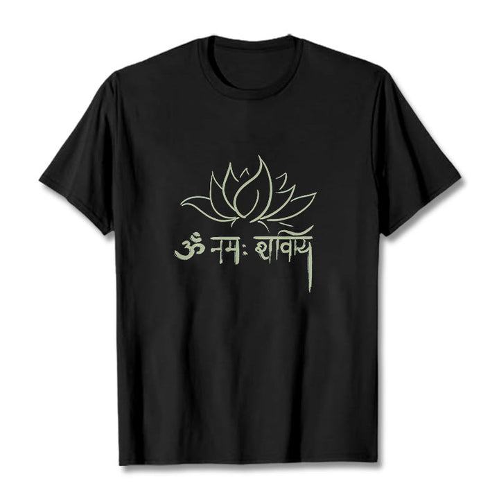 T-shirt Buddha Stones Lotus sanskrit Namah Shivaya - Noir - 2XL - image 6