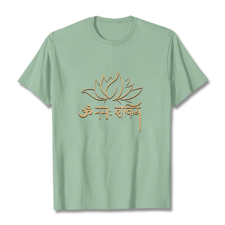 T-shirt Buddha Stones Lotus sanskrit Namah Shivaya - Vert pâle - 2XL - image 14