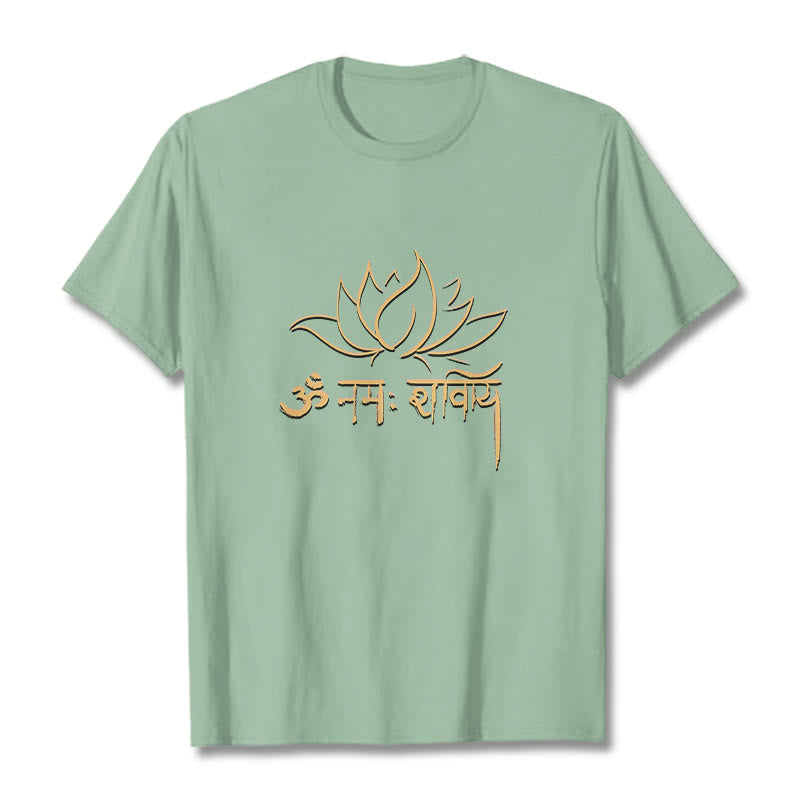 T-shirt Buddha Stones Lotus sanskrit Namah Shivaya - Vert pâle - 2XL - image 15