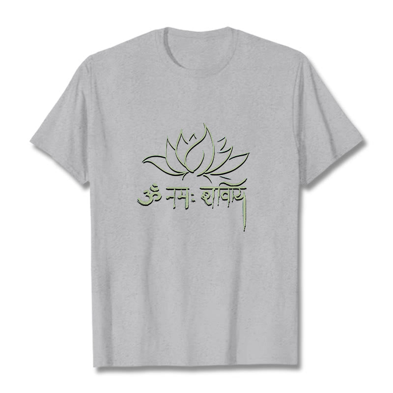 T-shirt Buddha Stones Lotus sanskrit Namah Shivaya - Gris clair - 2XL - image 20