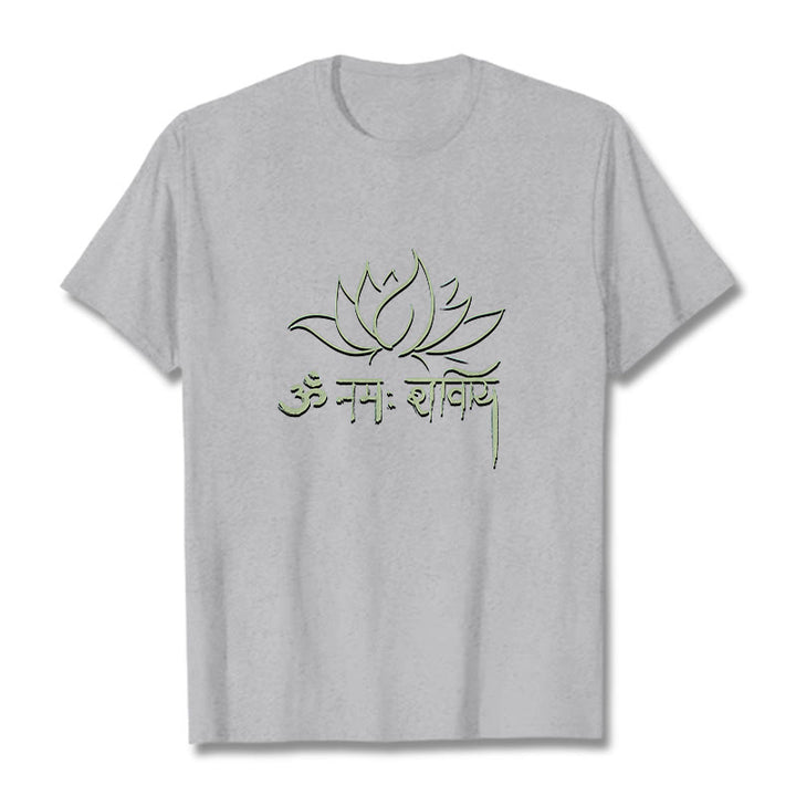 T-shirt Buddha Stones Lotus sanskrit Namah Shivaya - Gris clair - 2XL - image 20