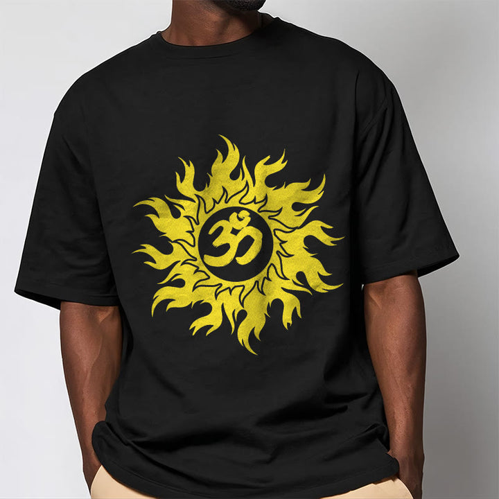 T-shirt Buddha Stones OM Mantra Sanskrit Gold Sun Tee - image 1