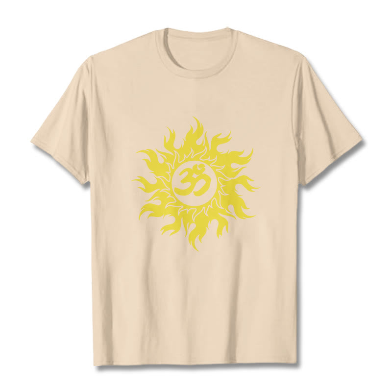 T-shirt Buddha Stones OM Mantra Sanskrit Gold Sun Tee - Bisque - 2XL - image 8