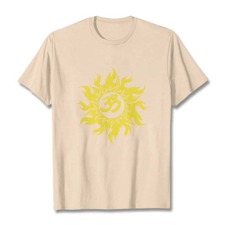 T-shirt Buddha Stones OM Mantra Sanskrit Gold Sun Tee - Bisque - 2XL - image 8