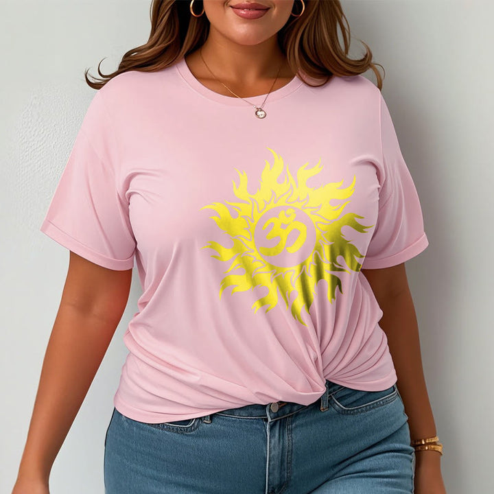 T-shirt Buddha Stones OM Mantra Sanskrit Gold Sun Tee - image 13