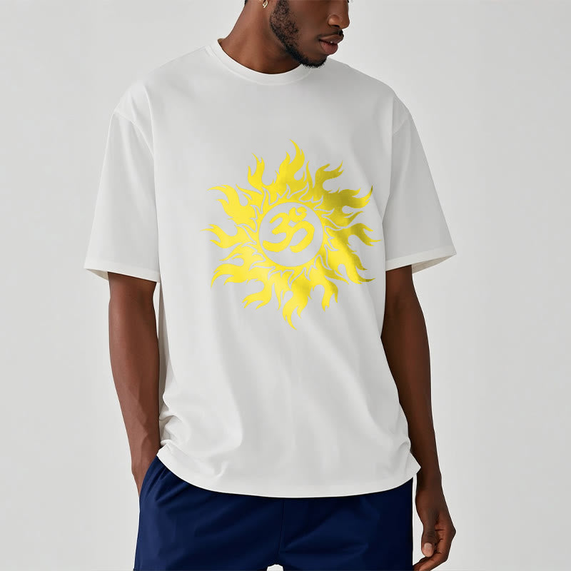 T-shirt Buddha Stones OM Mantra Sanskrit Gold Sun Tee - image 6