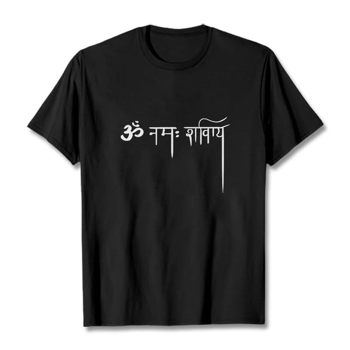 T-shirt sanscrit Namah Shivaya Buddha Stones - Noir - 2XL - image 1
